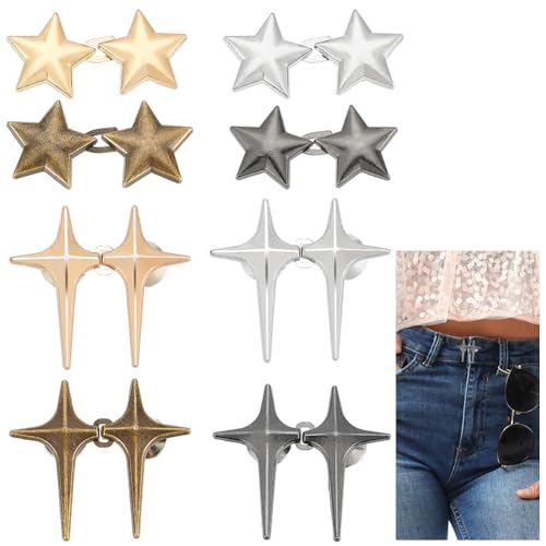FREEBLOSS 8 Paar Knopfnadeln für lose Jeans, Stern-Bundstraffer, kein Nähen, wiederverwendbare Jeansknöpfe zum Anpassen der Taille, Taillenstraffer, Clips für Männer und Frauen FREEBLOSS 8 Paar Knopfnadeln für lose Jeans, Stern-Bundstraffer, kein Nähen, wiederverwendbare Jeansknöpfe zum Anpassen der Taille, Taillenstraffer, Clips für Männer und Frauen von FREEBLOSS