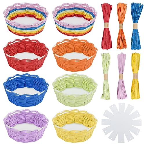 FREEBLOSS 8 Satz runde Körbe Weben Kits mit Anleitung DIY-Korb-Bausatz Raffia Korbweberei Kit für Aufbewahrungshandwerker Geschenk FREEBLOSS 8 Satz runde Körbe Weben Kits mit Anleitung DIY-Korb-Bausatz Raffia Korbweberei Kit für Aufbewahrungshandwerker Geschenk von FREEBLOSS