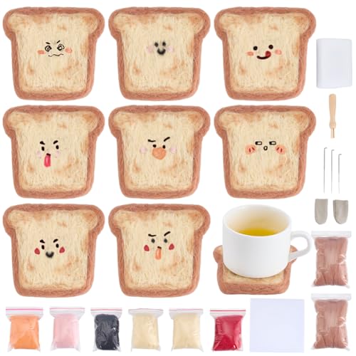 FREEBLOSS 8 Set Nadelfilz Set Toast Untersetzer Nadelfilz Starter Set Filznadeln Untersetzer Mit Nadelfilz Werkzeugen Wolle Und Anleitung DIY Filz Sets Für Anfänger Und Erwachsene FREEBLOSS 8 Set Nadelfilz Set Toast Untersetzer Nadelfilz Starter Set Filznadeln Untersetzer Mit Nadelfilz Werkzeugen Wolle Und Anleitung DIY Filz Sets Für Anfänger Und Erwachsene von FREEBLOSS