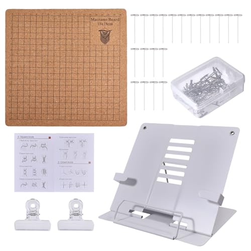 FREEBLOSS 8 x 8'' Makramee Bretter Und 50 Stecknadeln Mit Verstellbarem Ständer Webwerkzeug Zubehör Makramee Projektbrett Makramee Werkzeuge Zum Flechten von Kordeln Und Armbändern FREEBLOSS 8 x 8'' Makramee Bretter Und 50 Stecknadeln Mit Verstellbarem Ständer Webwerkzeug Zubehör Makramee Projektbrett Makramee Werkzeuge Zum Flechten von Kordeln Und Armbändern von FREEBLOSS