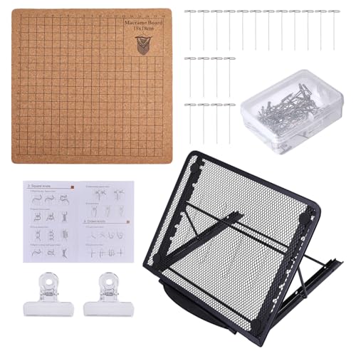 FREEBLOSS 8x8'' Makramee Brett Set Mit Stecknadeln Clips Und Verstellbarem Metallständer Holz Projektbrett Zum Flechten von Makramee Zubehör Für Erwachsene Und Anfänger FREEBLOSS 8x8'' Makramee Brett Set Mit Stecknadeln Clips Und Verstellbarem Metallständer Holz Projektbrett Zum Flechten von Makramee Zubehör Für Erwachsene Und Anfänger von FREEBLOSS