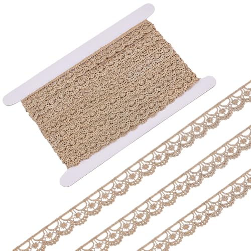 FREEBLOSS 9,1 m goldfarbene Spitzenborte, Vintage-Spitzenborte, 1,7 cm breit, Band mit Blumenmuster zum Nähen, Spitzenstoff-Rollenbänder für Hochzeitskleider, DIY-Handwerk FREEBLOSS 9,1 m goldfarbene Spitzenborte, Vintage-Spitzenborte, 1,7 cm breit, Band mit Blumenmuster zum Nähen, Spitzenstoff-Rollenbänder für Hochzeitskleider, DIY-Handwerk von FREEBLOSS