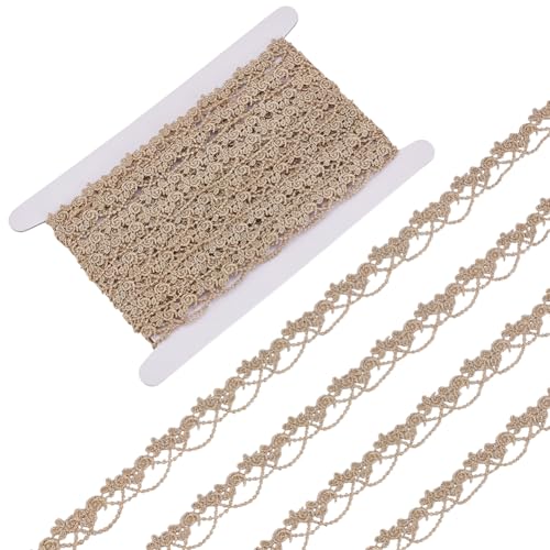 FREEBLOSS 9,1 m goldfarbene Spitzenborte, Vintage-Spitzenborte, 2,1 cm breit, Band mit Blumenmuster zum Nähen, Spitzenstoff-Rollenbänder für Hochzeitskleider, DIY-Handwerk FREEBLOSS 9,1 m goldfarbene Spitzenborte, Vintage-Spitzenborte, 2,1 cm breit, Band mit Blumenmuster zum Nähen, Spitzenstoff-Rollenbänder für Hochzeitskleider, DIY-Handwerk von FREEBLOSS