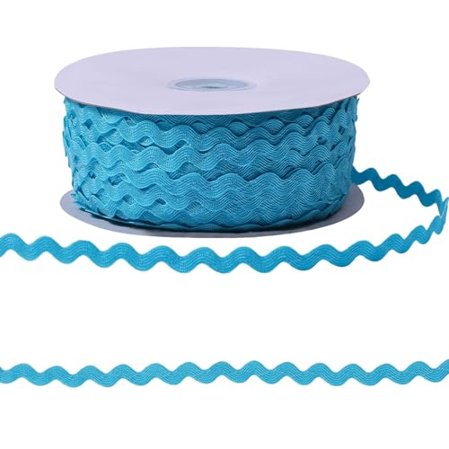 FREEBLOSS 91,4 m Rickrack Trim Ribbon Wave Biegen Fransenband 0,5 cm Breite Nähen Trim & Verzierungen zum Basteln, Blau FREEBLOSS 91,4 m Rickrack Trim Ribbon Wave Biegen Fransenband 0,5 cm Breite Nähen Trim & Verzierungen zum Basteln, Blau von FREEBLOSS