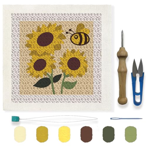 FREEBLOSS DIY Punch Needle Kit, Sonnenblumen Punch Needle Stickerei, Wandbehang, Malerei, Punch Needle Kit Für Anfänger, Poke Embroidery, Löwenzahn Raumdekor, Bereits Gerahmt FREEBLOSS DIY Punch Needle Kit, Sonnenblumen Punch Needle Stickerei, Wandbehang, Malerei, Punch Needle Kit Für Anfänger, Poke Embroidery, Löwenzahn Raumdekor, Bereits Gerahmt von FREEBLOSS