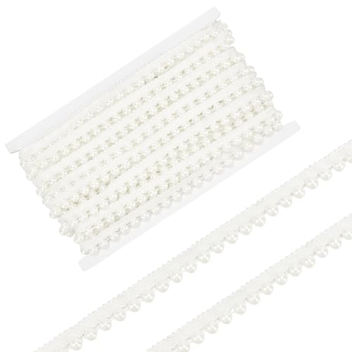 FREEBLOSS Fransenborte mit Kunstperlen, Vintage-Stil, Perlenborte mit Spitzenrand für Brautschmuck, Brautverzierungen für Hochzeitskleid, 0,8 cm breiter Rand, 9,1 m FREEBLOSS Fransenborte mit Kunstperlen, Vintage-Stil, Perlenborte mit Spitzenrand für Brautschmuck, Brautverzierungen für Hochzeitskleid, 0,8 cm breiter Rand, 9,1 m von FREEBLOSS