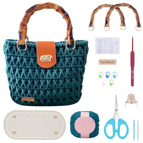 FREEBLOSS Häkeltaschen Set Grünes Handtaschen Strick Und Häkelset Mit Holzgriff Englische Anleitung Handtaschen Herstellungsset Zum Basteln Häkelset Für Anfänger FREEBLOSS Häkeltaschen Set Grünes Handtaschen Strick Und Häkelset Mit Holzgriff Englische Anleitung Handtaschen Herstellungsset Zum Basteln Häkelset Für Anfänger von FREEBLOSS