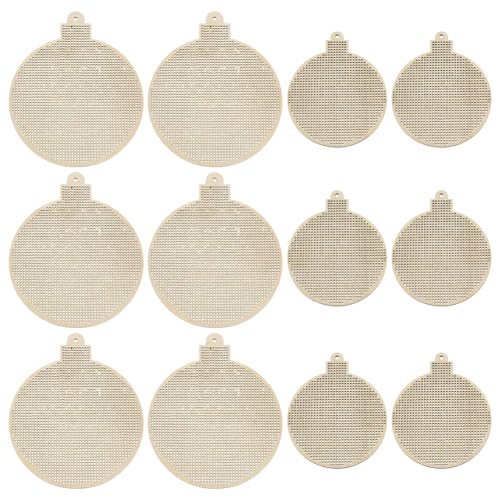 FREEBLOSS Kreuzstich-Rohlinge, Weihnachtskugeln, Holzrohlinge zum Sticken, Kreuzstich, Zubehör für Näharbeiten, Übungen, Holzstickerei, blanko, 12 Stück FREEBLOSS Kreuzstich-Rohlinge, Weihnachtskugeln, Holzrohlinge zum Sticken, Kreuzstich, Zubehör für Näharbeiten, Übungen, Holzstickerei, blanko, 12 Stück von FREEBLOSS