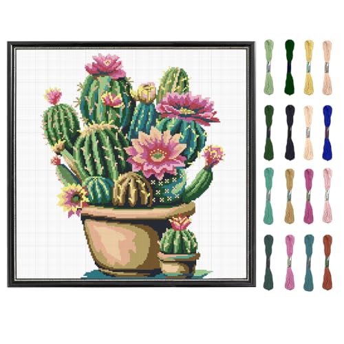 FREEBLOSS Kreuzstich Set Mit Kaktus Stempel Kreuzstich Wandbehang Für Erwachsene Mit Anleitung Reines Baumwolltuch Für Anfänger 45x45cm Ohne Rahmen FREEBLOSS Kreuzstich Set Mit Kaktus Stempel Kreuzstich Wandbehang Für Erwachsene Mit Anleitung Reines Baumwolltuch Für Anfänger 45x45cm Ohne Rahmen von FREEBLOSS