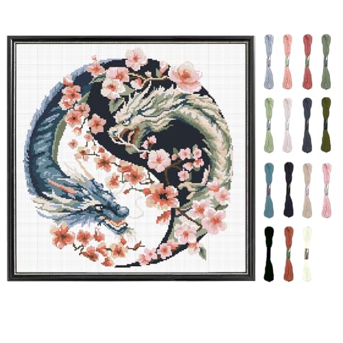 FREEBLOSS Kreuzstichset Mit Drachenprägung Kreuzstich Wandbehang Für Erwachsene Mit Anleitung Reines Baumwolltuch Für Anfänger Ohne Rahmen 45x45cm FREEBLOSS Kreuzstichset Mit Drachenprägung Kreuzstich Wandbehang Für Erwachsene Mit Anleitung Reines Baumwolltuch Für Anfänger Ohne Rahmen 45x45cm von FREEBLOSS