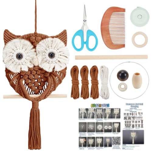 FREEBLOSS Makramee Eulen Set Für Anfänger Karamellfarben Makramee Wandbehang DIY Makramee Set Mit Videoanleitung Makramee Hängedekor Für Erwachsene Geschenk FREEBLOSS Makramee Eulen Set Für Anfänger Karamellfarben Makramee Wandbehang DIY Makramee Set Mit Videoanleitung Makramee Hängedekor Für Erwachsene Geschenk von FREEBLOSS