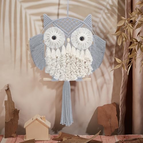 FREEBLOSS Makramee Eulen Set Für Anfänger Makramee Eule Wandbehang Hellgrau DIY Makramee Set Mit Video Tutorial Makramee Hängedekor Für Erwachsene Geschenk FREEBLOSS Makramee Eulen Set Für Anfänger Makramee Eule Wandbehang Hellgrau DIY Makramee Set Mit Video Tutorial Makramee Hängedekor Für Erwachsene Geschenk von FREEBLOSS
