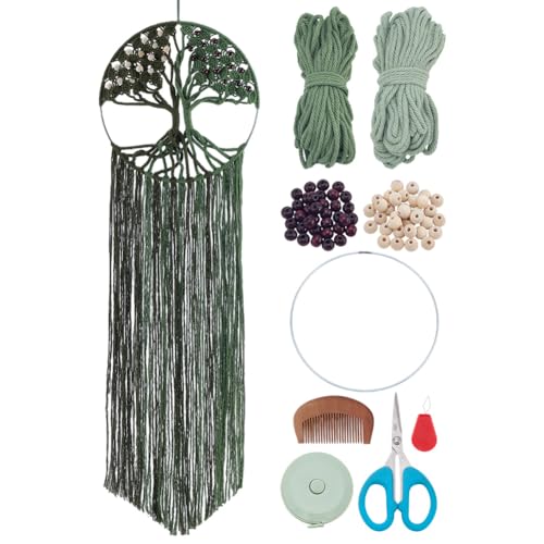 FREEBLOSS Makramee Set „Baum des Lebens“ Für Anfänger DIY Makramee Wandbehang Wandteppich Boho Heimdekoration Für Wohnzimmer Und Schlafzimmer von FREEBLOSS