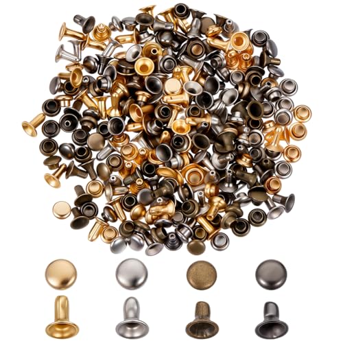 FREEBLOSS Mini-Nieten, Ledernieten, Messing, Doppelkappen, Lederhandwerk, Nieten, röhrenförmige Metallnieten für Puppe, Kleidung, Nähen, Geldbörse, Kleidung, Handwerk, 4 Metallfarben, 4 mm, 400 Stück FREEBLOSS Mini-Nieten, Ledernieten, Messing, Doppelkappen, Lederhandwerk, Nieten, röhrenförmige Metallnieten für Puppe, Kleidung, Nähen, Geldbörse, Kleidung, Handwerk, 4 Metallfarben, 4 mm, 400 Stück von FREEBLOSS