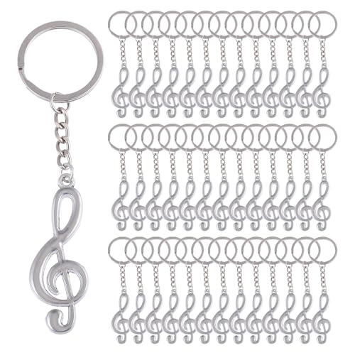 FREEBLOSS Musiknoten-Schlüsselanhänger, Musik-Anhänger, Partygeschenke, Schlüsselanhänger, Großpackung für Geschenke, Accessoires, Weihnachtsgeschenke für Musikliebhaber, 50 Stück von FREEBLOSS
