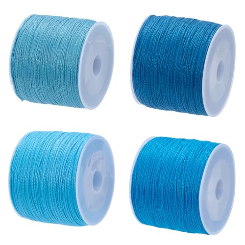 FREEBLOSS Sashiko-Garn, Sashiko-Strang, 100 Meter x 4 Farben, blaues Baumwoll-Stickgarn, japanisches Quilten und Sticken, Sashiko-Set, 4 Stück von FREEBLOSS