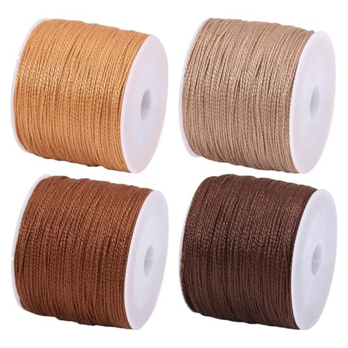 FREEBLOSS Sashiko-Garn, Sashiko-Strang, 100 Meter x 4 Farben, braun, Baumwolle, Stickgarn, japanisches Quilten und Sticken, Nähset von FREEBLOSS