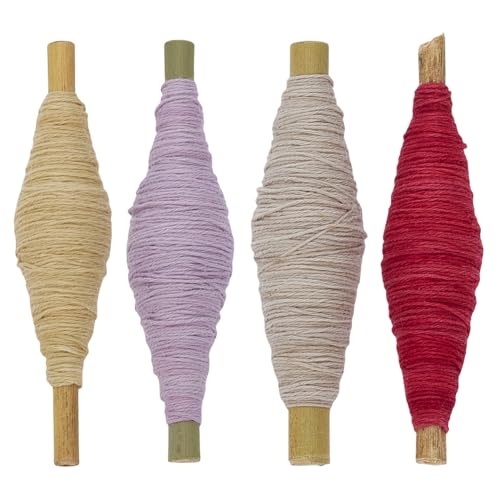 FREEBLOSS Sashiko-Garn, Sashiko-Strang, 30 m x 4 Farben, Baumwolle, Stickgarn, japanisches Quilt- und Stickset, Süßigkeitenfarben, 4 Stück von FREEBLOSS
