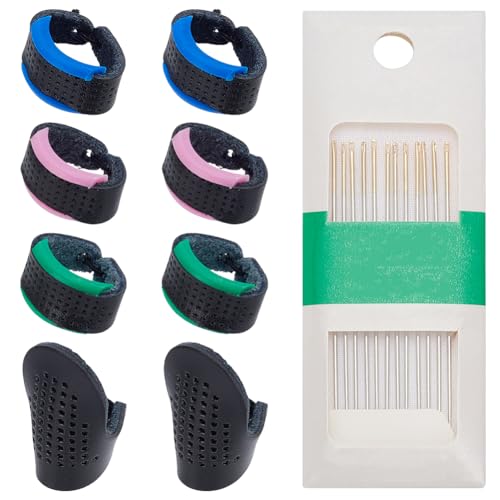 FREEBLOSS Sashiko Nadel Und Fingerhut Set Sashiko Nähpaket Nähnadel Und Verstellbarer Fingerhut Aus Leder Japanisches Stickset Werkzeuge 12 Nadel Und 4 Paar Fingerhüte FREEBLOSS Sashiko Nadel Und Fingerhut Set Sashiko Nähpaket Nähnadel Und Verstellbarer Fingerhut Aus Leder Japanisches Stickset Werkzeuge 12 Nadel Und 4 Paar Fingerhüte von FREEBLOSS