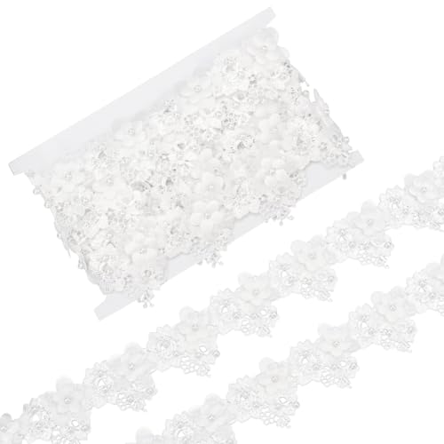 FREEBLOSS Spitzenband mit Rüschen, Rose, Spitzenborte zum Nähen, Spitzenband mit Perlenrand, Blumenstickerei, dekorative Bänder, 2,7 m lang, 5,6 cm breit FREEBLOSS Spitzenband mit Rüschen, Rose, Spitzenborte zum Nähen, Spitzenband mit Perlenrand, Blumenstickerei, dekorative Bänder, 2,7 m lang, 5,6 cm breit von FREEBLOSS