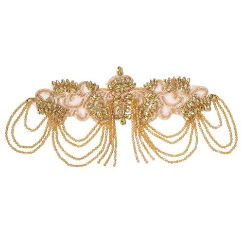 FREEBLOSS Strass-Applikation mit Perlen, zum Aufnähen, zum Aufnähen, Kristall, Gold, für Kleiderdekoration, Gold, 14,5 x 29 cm FREEBLOSS Strass-Applikation mit Perlen, zum Aufnähen, zum Aufnähen, Kristall, Gold, für Kleiderdekoration, Gold, 14,5 x 29 cm von FREEBLOSS