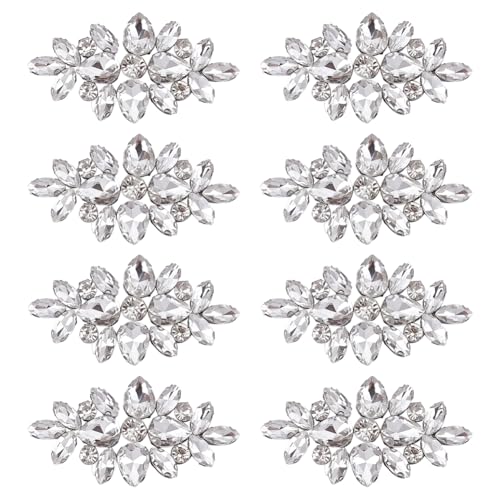 FREEBLOSS Strass-Applikationen zum Aufnähen, silberfarben, 8 Stück, Strass-Paillettenverzierungen für Brautschmuck, Hochzeitskleidung, 6,7 x 3,5 cm FREEBLOSS Strass-Applikationen zum Aufnähen, silberfarben, 8 Stück, Strass-Paillettenverzierungen für Brautschmuck, Hochzeitskleidung, 6,7 x 3,5 cm von FREEBLOSS
