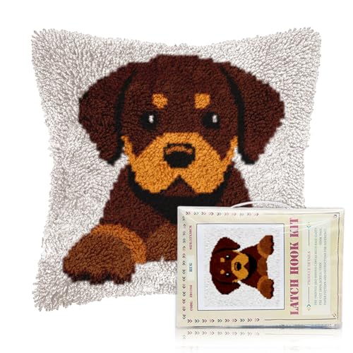 FREEBLOSS Welpen-Knüpfhaken-Set für Erwachsene und Anfänger, DIY-Wurfkissen, vorgedruckte Haken- und Riegelteppich-Kits, Kreuzstich-Kissenbezug für Zuhause, Sofa, Dekoration, 43 x 43 cm FREEBLOSS Welpen-Knüpfhaken-Set für Erwachsene und Anfänger, DIY-Wurfkissen, vorgedruckte Haken- und Riegelteppich-Kits, Kreuzstich-Kissenbezug für Zuhause, Sofa, Dekoration, 43 x 43 cm von FREEBLOSS