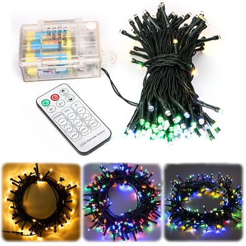 FREEPOWER 15M LED Lichterkette 150 LEDs, Warmweiß & Bunt, Batteriebetrieben Weihnachtsbaum Lichterketten mit Fernbedienung Timer Flackern Dimmbar, Innen Außen Wasserdicht, Weihnachten Beleuchtung von FREEPOWER