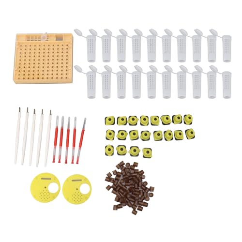 Queen Bee Züchtungs Set | 110 Plastik-Zellschalen und 20 Haarkäfige | Bienenzuchtsystem / Königin Produktion | Transplantatwerkzeuge enthalten Queen Bee Züchtungs Set | 110 Plastik-Zellschalen und 20 Haarkäfige | Bienenzuchtsystem / Königin Produktion | Transplantatwerkzeuge enthalten von FRELEAN