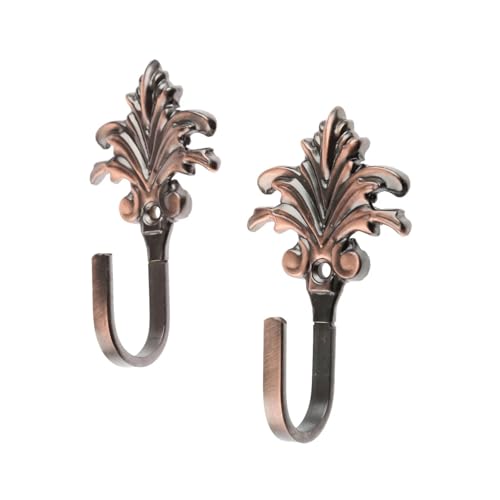FREOJGU Gardinenhaken 2 stücke Vintage Ahornblätter Muster Wand Raffhalter Vorhang Haken Handtuch Aufhänger for Tuch-Hut Gardinen Tür Haken(Color 1) von FREOJGU