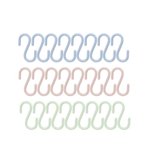 FREOJGU Gardinenhaken 3/6 stücke S Haken Geformt Doppel-Headed Kleiderbügel Winddicht Haushalt Bad Kleiderschrank Schlafzimmer(Color Random,L) von FREOJGU