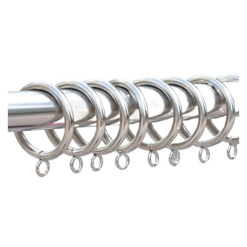 FREOJGU Gardinenhaken Vorhang Zubehör Einfacher Silber Kreis Eisenring 45Mm Durchmesser for Stangenhaken Clips(50 Pieces) von FREOJGU