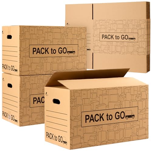 Packung mit 20 Kartons, Aufbewahrungsboxen mit Griffen, verstärkter Karton, 50 x 30 x 30 cm. (Packung mit 20 Boxen 50 x 30 x 30 cm) von FRESH HOME HOME TEXTILES