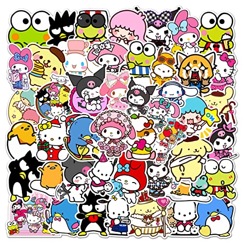 100 St. My Melody and Kuromi Aufkleber Hellokitty Stickers, Cinnamoroll, Pompompurin Keroppi,Pochaco Kawaii Sticker von FRESHOER