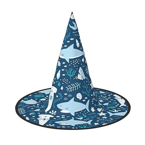 FRESQA Niedlicher blauer Fisch-Hut, stilvolles Damenkostüm für Halloween, Halloween, Partyhut von FRESQA