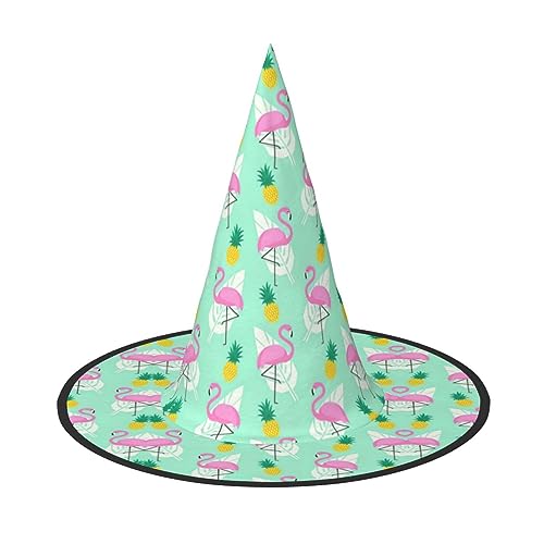 FRESQA Pinker Flamingo-Ananas-Hut, stilvolles Frauen-Kostüm für Halloween, Halloween, Partyhut von FRESQA