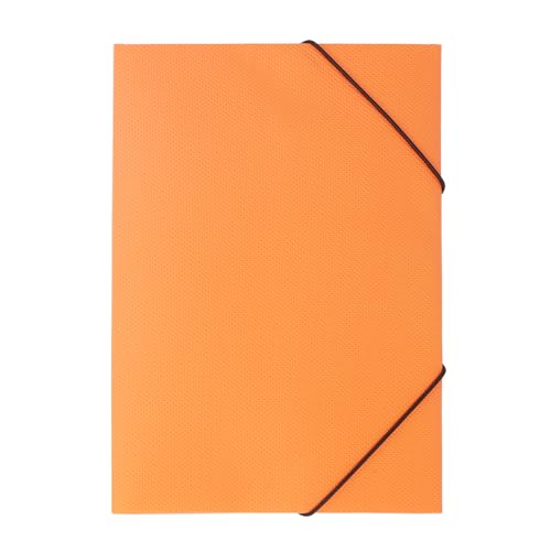 FRETONBA 10 Stück Eckspannermappe A4, für 150 Blatt,Mappe mit 2 Gummizügen,Einschlagmappe,Recycling-Karton, Register-Mappe (Orange) von FRETONBA