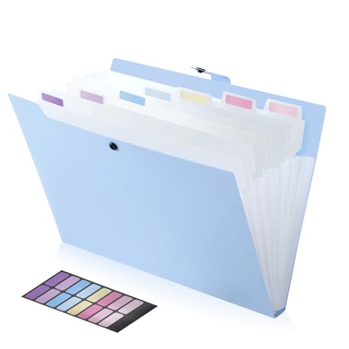FRETONBA Fächermappe A4 mit 8 Fächer, Dokumentenmappe 1 Stück, Schnellhefter A4 Plastik Stabil Gestaltung des Etiketts, Ringbuch Knopfdesign Verhindert Streuung, Register für Ordner, Blau FRETONBA Fächermappe A4 mit 8 Fächer, Dokumentenmappe 1 Stück, Schnellhefter A4 Plastik Stabil Gestaltung des Etiketts, Ringbuch Knopfdesign Verhindert Streuung, Register für Ordner, Blau von FRETONBA