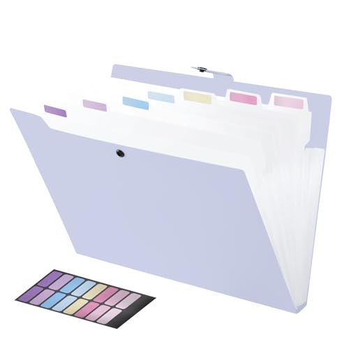FRETONBA Fächermappe A4 mit 8 Fächer, Dokumentenmappe 1 Stück, Schnellhefter A4 Plastik Stabil Gestaltung des Etiketts, Ringbuch Knopfdesign Verhindert Streuung, Register für Ordner, Violett FRETONBA Fächermappe A4 mit 8 Fächer, Dokumentenmappe 1 Stück, Schnellhefter A4 Plastik Stabil Gestaltung des Etiketts, Ringbuch Knopfdesign Verhindert Streuung, Register für Ordner, Violett von FRETONBA