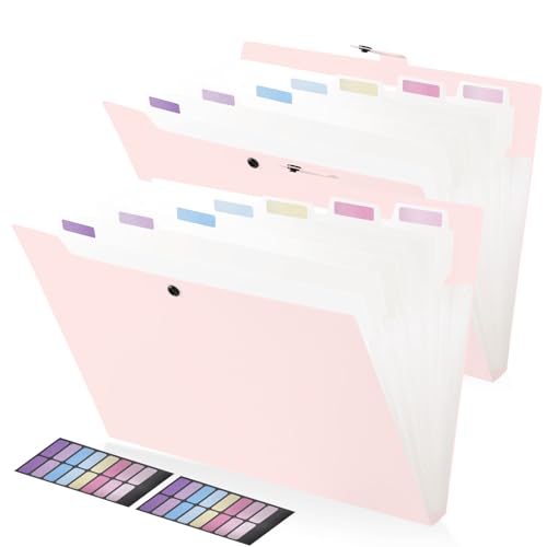 FRETONBA Fächermappe A4 mit 8 Fächer, Dokumentenmappe 2 Stück, Schnellhefter A4 Plastik Stabil Gestaltung des Etiketts, Ringbuch Knopfdesign Verhindert Streuung, Register für Ordner, Rosa FRETONBA Fächermappe A4 mit 8 Fächer, Dokumentenmappe 2 Stück, Schnellhefter A4 Plastik Stabil Gestaltung des Etiketts, Ringbuch Knopfdesign Verhindert Streuung, Register für Ordner, Rosa von FRETONBA