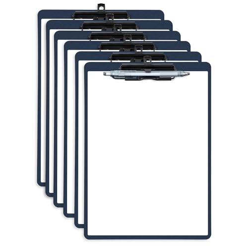 FRETONBA Klemmbrett A4, 6er Klemmbretter mit Stifthalter, Kunststoff Klemmmappe A4, Clipboard zum Aufhängen, Schreibblock für Student und Bürobedarf, Blau FRETONBA Klemmbrett A4, 6er Klemmbretter mit Stifthalter, Kunststoff Klemmmappe A4, Clipboard zum Aufhängen, Schreibblock für Student und Bürobedarf, Blau von FRETONBA