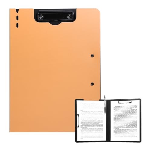 FRETONBA Klemmbrett a4, Schreibmappe Klemmbrett mit deckel, Klemmbrettmappe mit 2 Klemmen, Schreibbrett für Büro/Baustelle/Schule Clipboard Folder, Orange FRETONBA Klemmbrett a4, Schreibmappe Klemmbrett mit deckel, Klemmbrettmappe mit 2 Klemmen, Schreibbrett für Büro/Baustelle/Schule Clipboard Folder, Orange von FRETONBA
