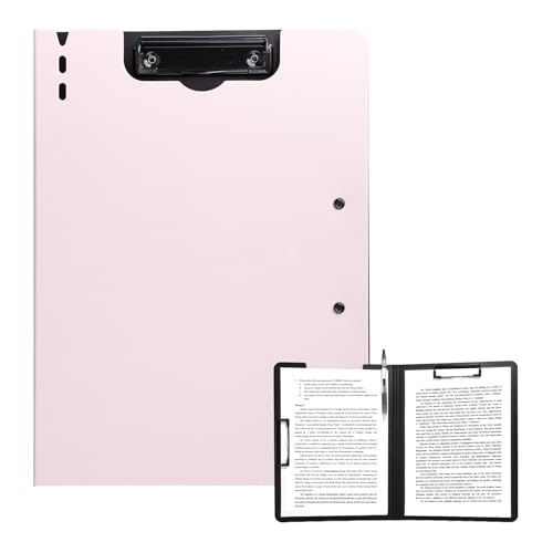 FRETONBA Klemmbrett a4, Schreibmappe Klemmbrett mit deckel, Klemmbrettmappe mit 2 Klemmen, Schreibbrett für Büro/Baustelle/Schule Clipboard Folder, Rosa FRETONBA Klemmbrett a4, Schreibmappe Klemmbrett mit deckel, Klemmbrettmappe mit 2 Klemmen, Schreibbrett für Büro/Baustelle/Schule Clipboard Folder, Rosa von FRETONBA