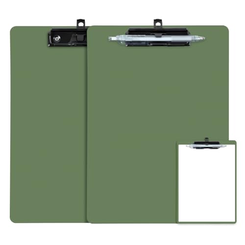 FRETONBA Klemmbrett mit Stifthalter, 2 Stück, Kunststoff-Klemmbrett mit niedrigem Profil, Metallclip, hängende Klemmbretter für 21,6 x 27,9 cm Papiere, Standard-A4-Klemmbretter für Büros und Schule FRETONBA Klemmbrett mit Stifthalter, 2 Stück, Kunststoff-Klemmbrett mit niedrigem Profil, Metallclip, hängende Klemmbretter für 21,6 x 27,9 cm Papiere, Standard-A4-Klemmbretter für Büros und Schule von FRETONBA
