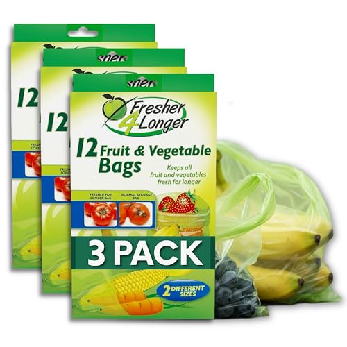 Frischhaltebeutel für längere Obst- und Gemüse-Lebensmittel, 36 Stück, geeignet für alle Obst- und Gemüsesorten, perfekt für Ihr Zuhause und Ihre Küche, keine Lebensmittelverschwendung mehr von FREYPAC