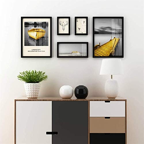 Bilderrahmen Wand Tischrahmen Fotorahmen, Bilderrahmen Set Holz Bilderrahmen Set, 5 Bilderrahmen, Multi- Picture Bilderrahmen Wand Set, Schwarz Bilderrahmen Wall Gallery Kit mit dekorativen Kunstdruck Bilderrahmen Wand Tischrahmen Fotorahmen, Bilderrahmen Set Holz Bilderrahmen Set, 5 Bilderrahmen, Multi- Picture Bilderrahmen Wand Set, Schwarz Bilderrahmen Wall Gallery Kit mit dekorativen Kunstdruck von FRINZA