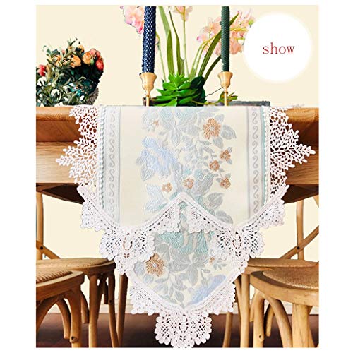 Elegant und luxuriös Tischläufer aus bestickter Spitze, Baumwollstoff, Überzug, bestickter Spitzenstoff mit Blumenmuster, for alle Arten von Feiertagspartys oder Abendessen, Blau und Rosa Weihnachtsge Elegant und luxuriös Tischläufer aus bestickter Spitze, Baumwollstoff, Überzug, bestickter Spitzenstoff mit Blumenmuster, for alle Arten von Feiertagspartys oder Abendessen, Blau und Rosa Weihnachtsge von FRINZA