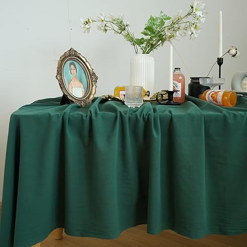 FRINZA Spitzen-esstischdecke Esstisch Tuch, einfarbig, Gewaschene Baumwolle, Esstisch Tuch, Restaurant, Küche, Party-Dekoration, Fotografieren, Hintergrundtuch(Blackish Green,90X90cm) von FRINZA