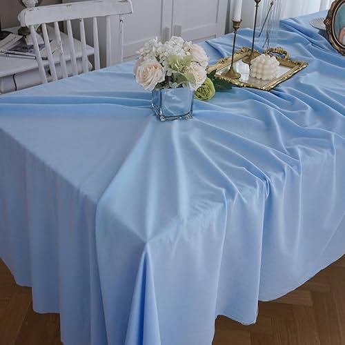FRINZA Spitzen-esstischdecke Esstisch Tuch, einfarbig, Gewaschene Baumwolle, Esstisch Tuch, Restaurant, Küche, Party-Dekoration, Fotografieren, Hintergrundtuch(Sky Blue,90X90cm) von FRINZA