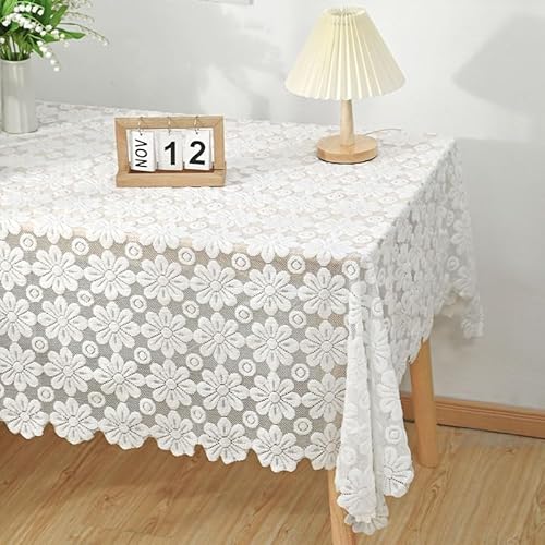 FRINZA Spitzen-esstischdecke Spitzen-Tischdecke, Retro-Mesh-Tischdecke, rechteckig, Esstisch Tuch, Fotohintergrund, Stoff, Bankett, Hochzeit, Party, Heimdekoration(S3 Table Cloth,120x120cm) von FRINZA